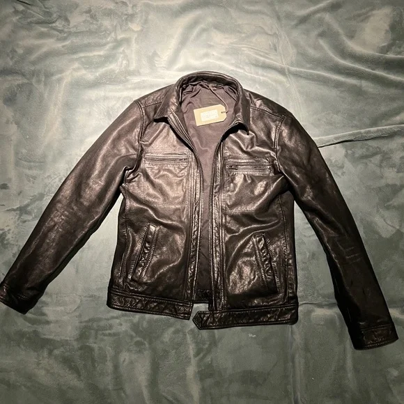 ALL SAINTS Black Lark Leather Jacket size M